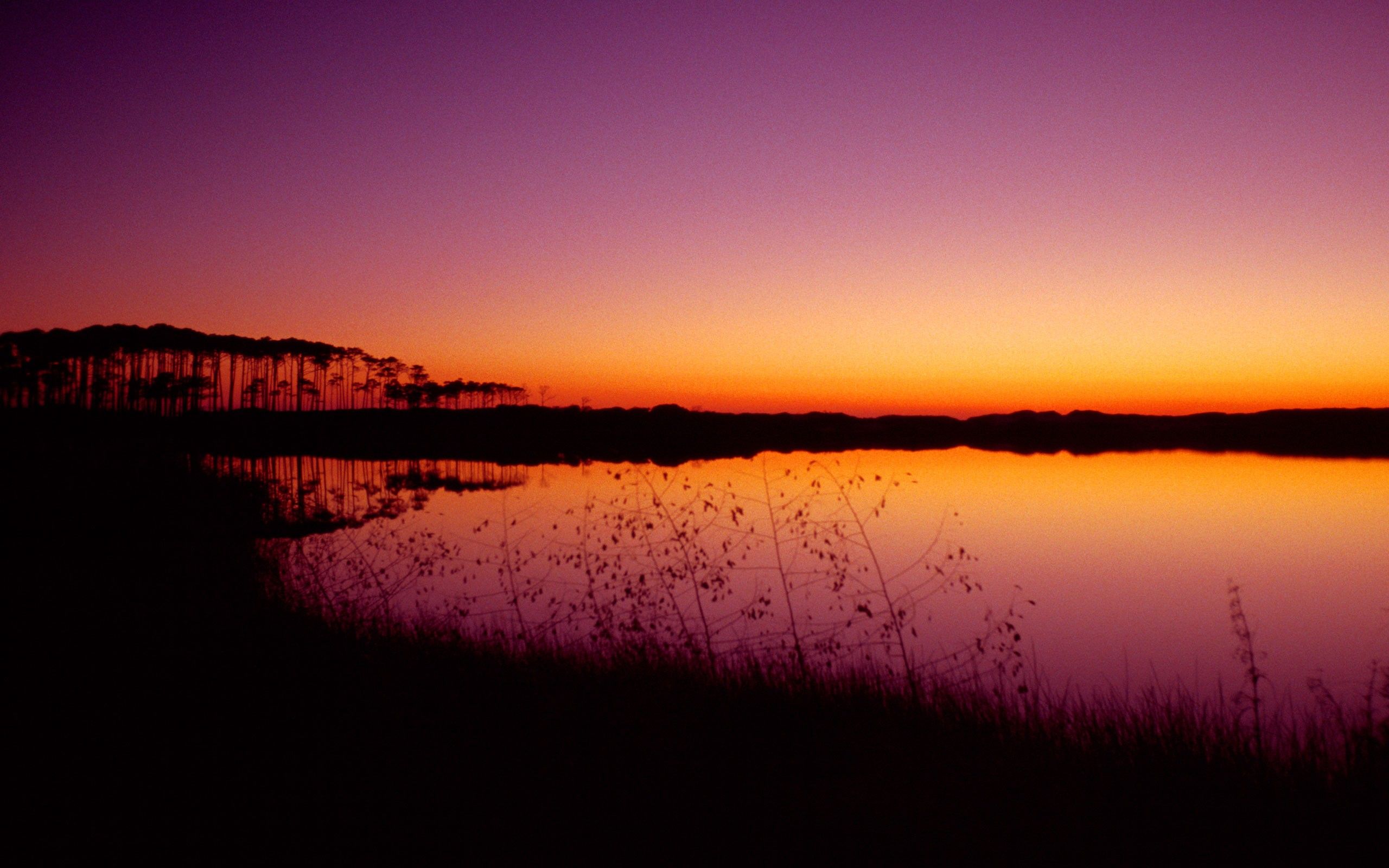 Tramonto su lago viola, 2560x1600 WQXGA, Desktop