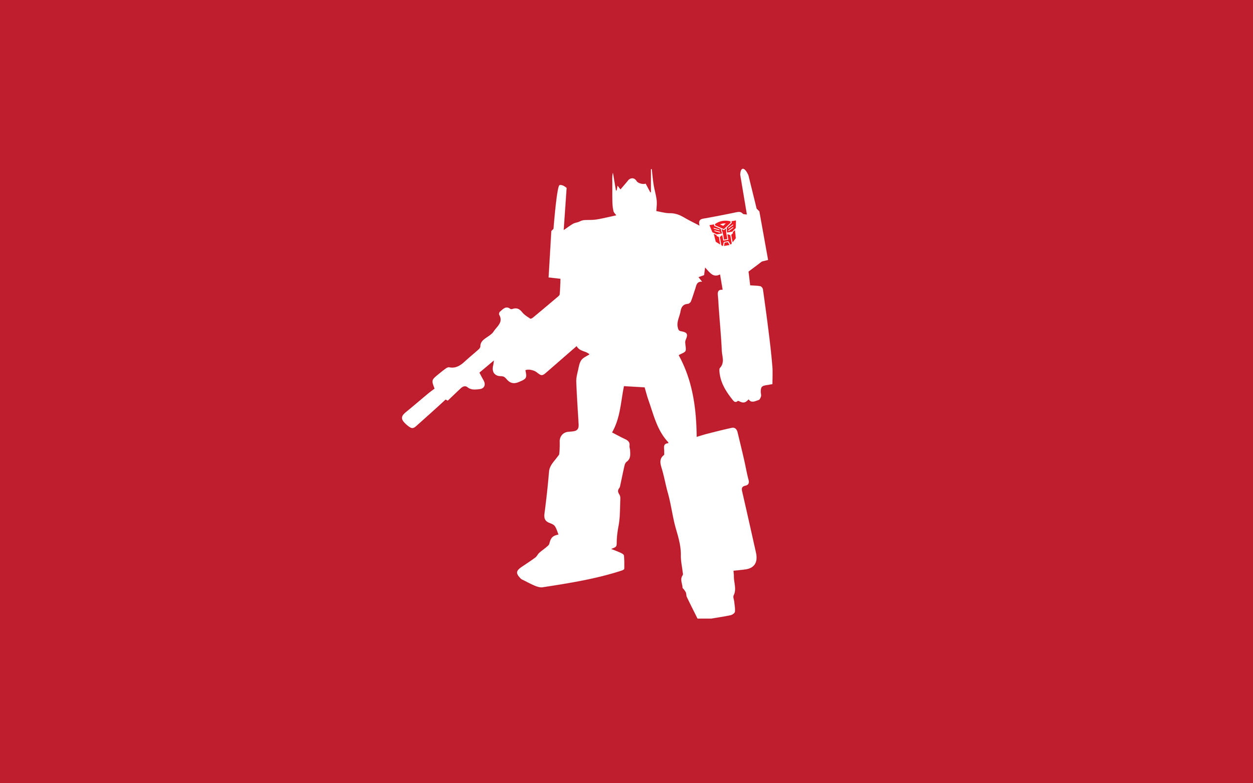 Optimus Prime silhouette bianca rossa, 2560x1600 2K+, Desktop