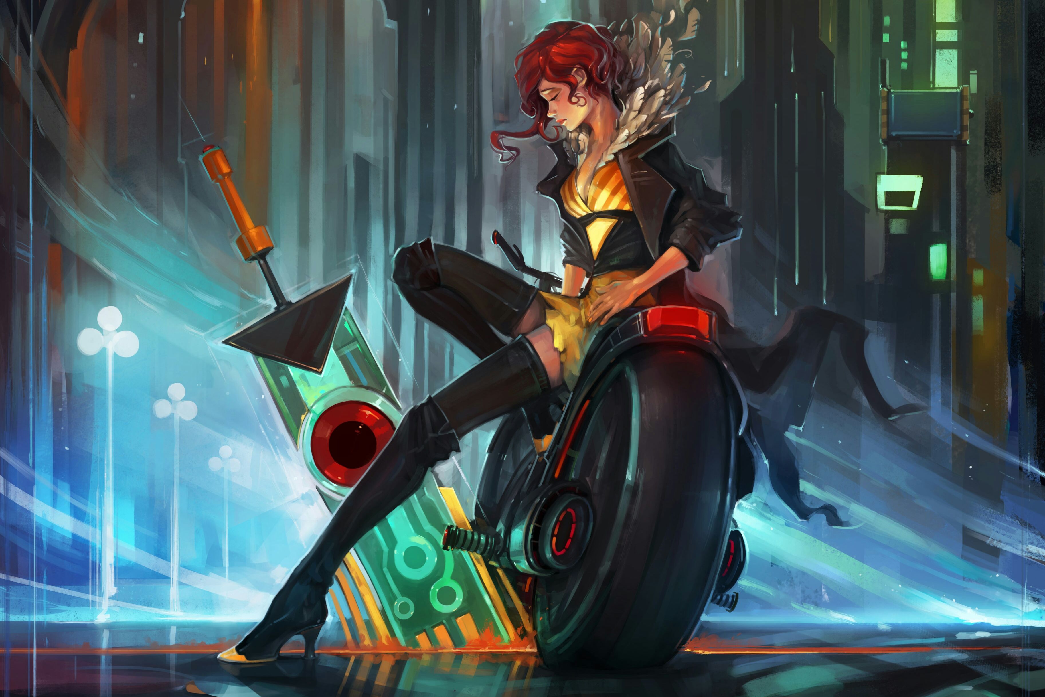 Personaggio Red da Transistor, 3651x2435 2K+, Monitor Gaming