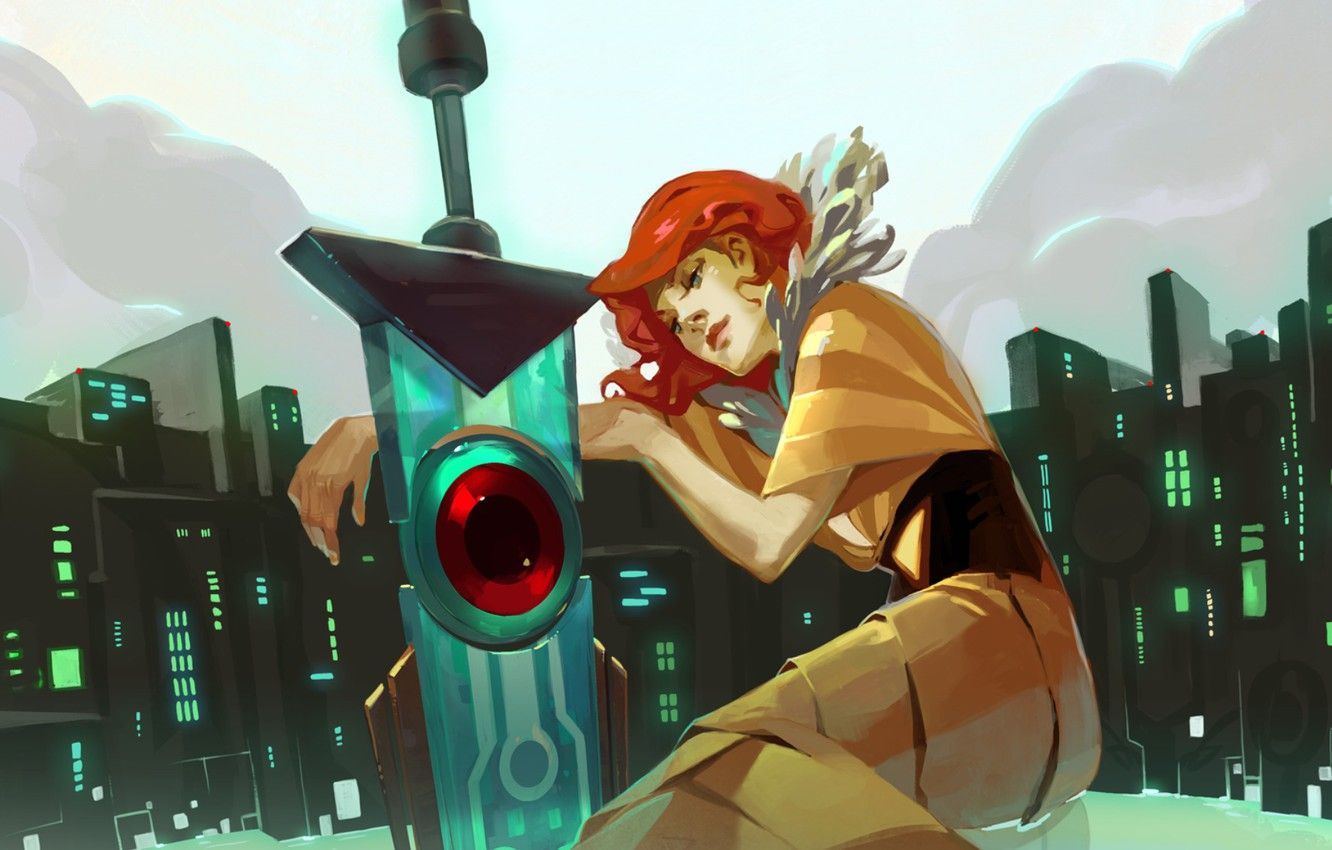 Ragazza rossa con spada Transistor, 1332x850 720p, Laptop