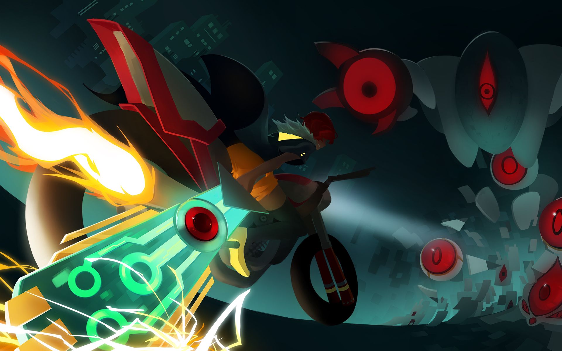 Transistor personaggio con moto, 1920x1200 Full HD+ WUXGA, PC Desktop