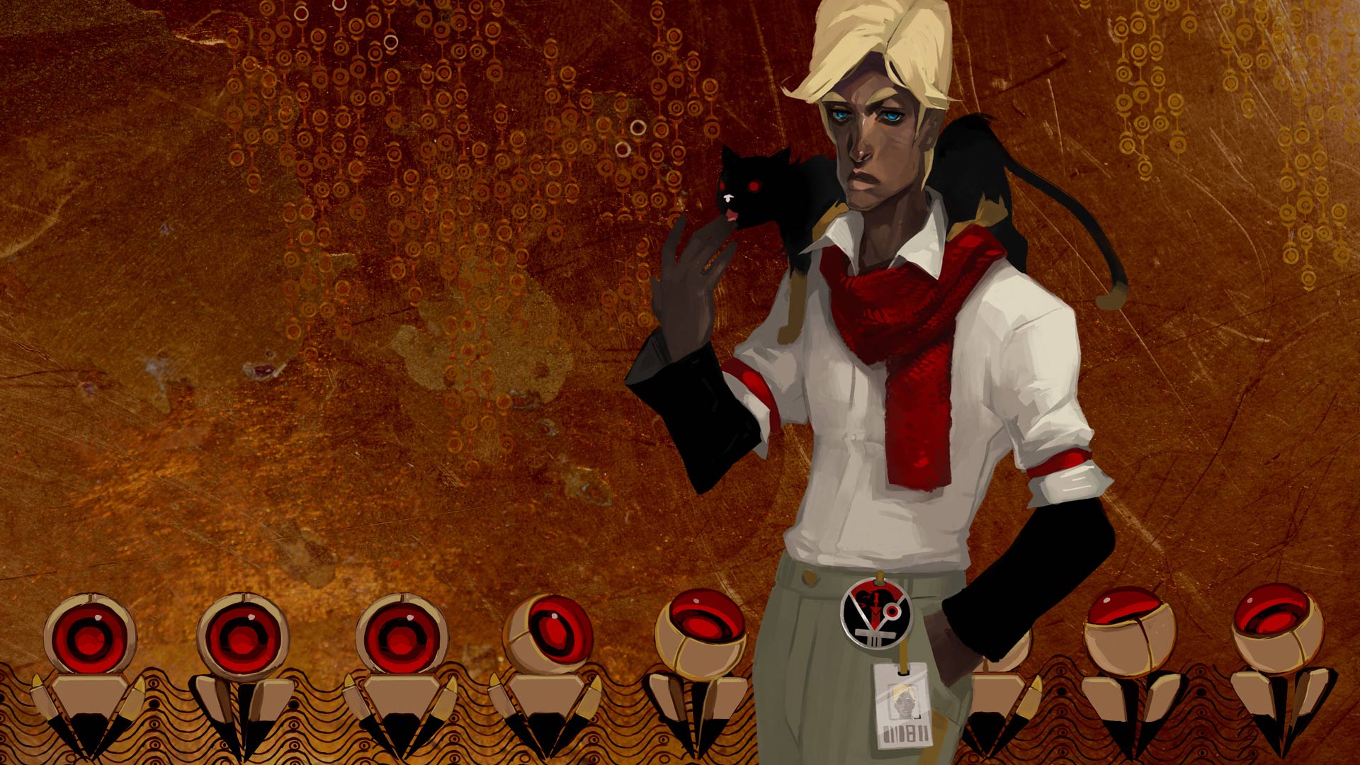 Personaggio Transistor sfondo arancione, 1920x1080 1080p, Desktop