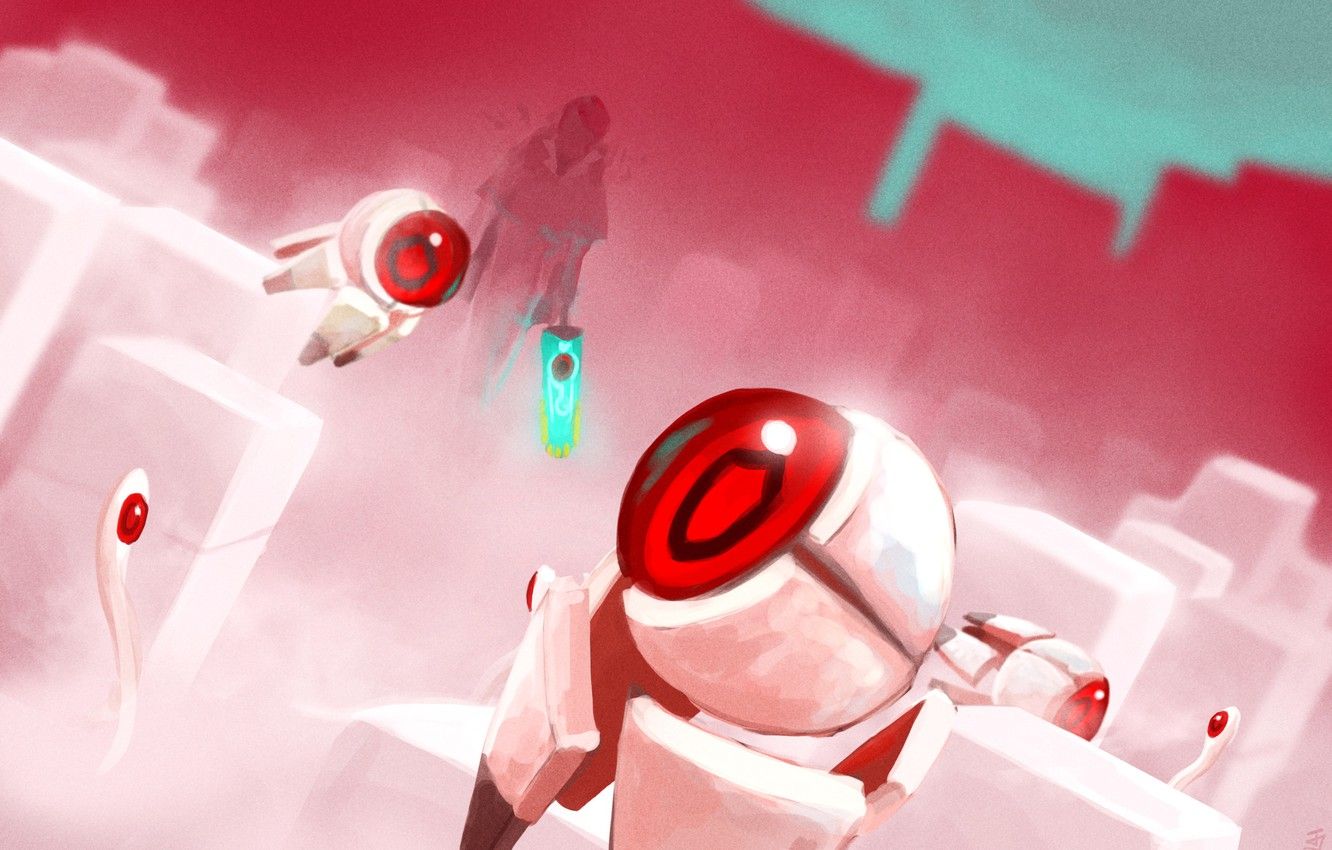 Robot Transistor sfere rosse, 1332x850 HD, Desktop