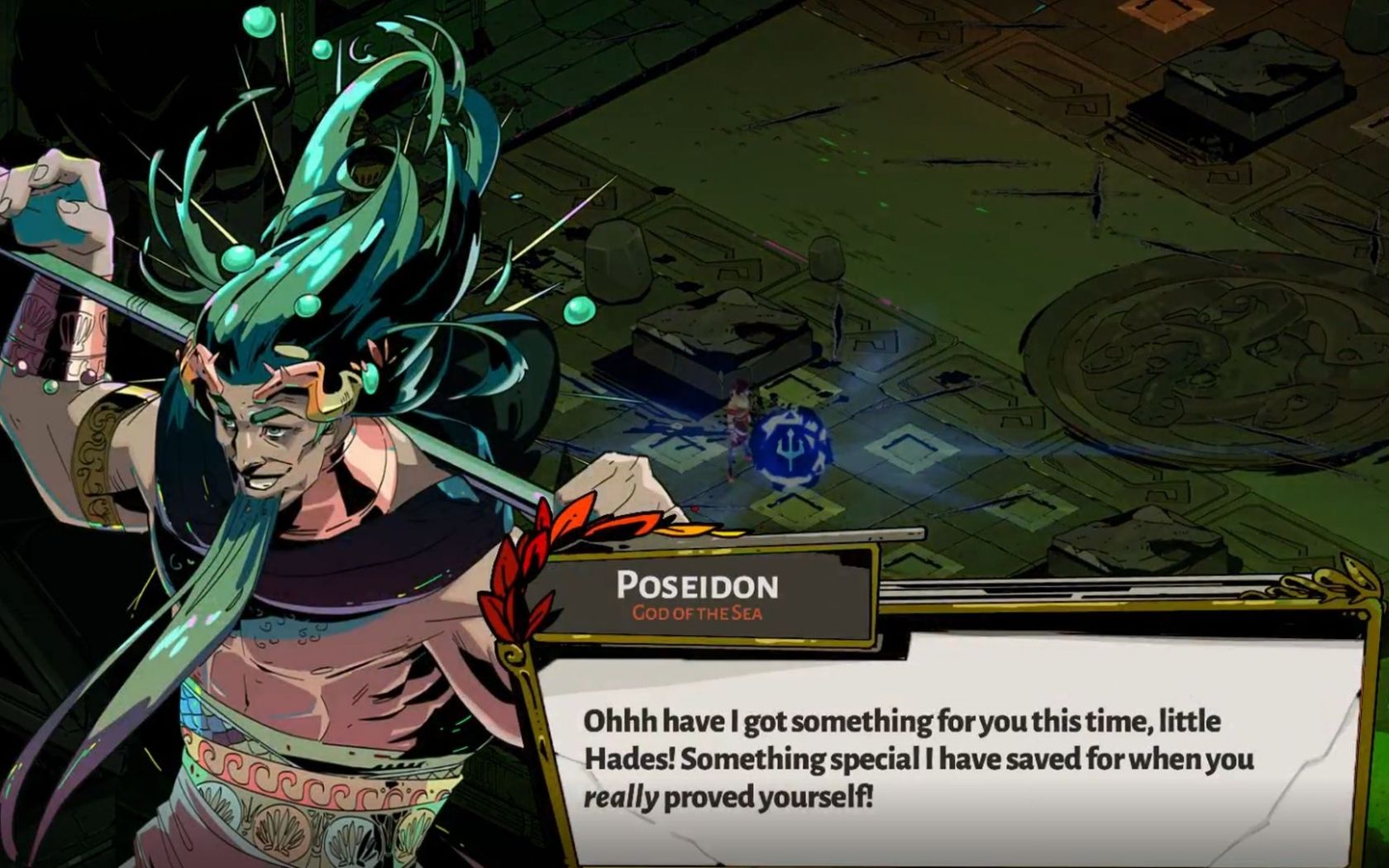 Poseidon dialogo videogioco Hades, 1680x1050 900p, Desktop