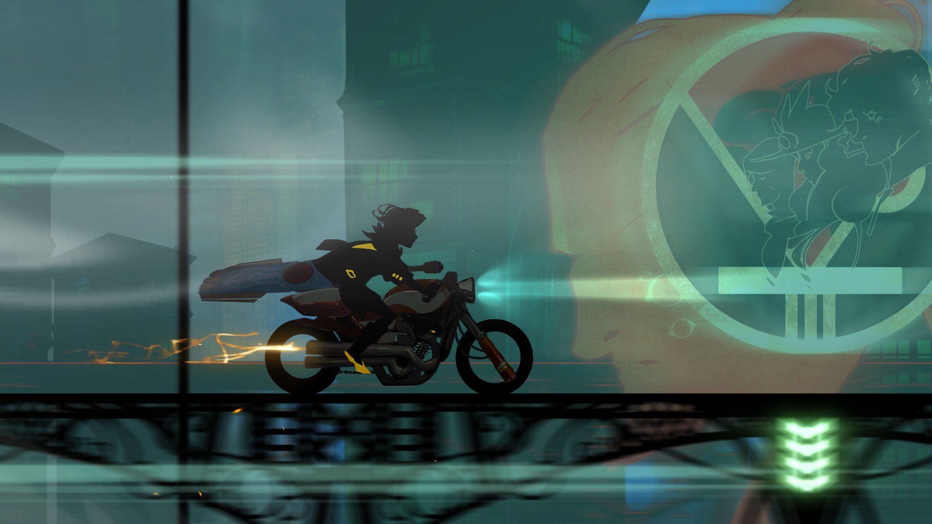 Transistor motociclista sfondo blu, 1920x1080 1080p, Laptop