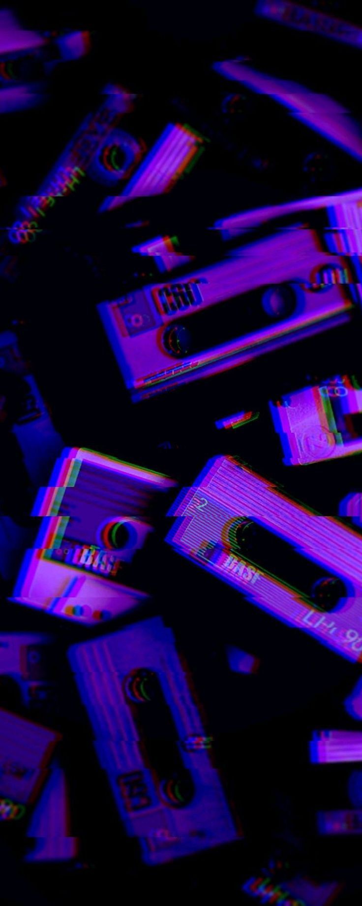 Cassette audio viola glitch, 736x1840 Verticale, Xiaomi