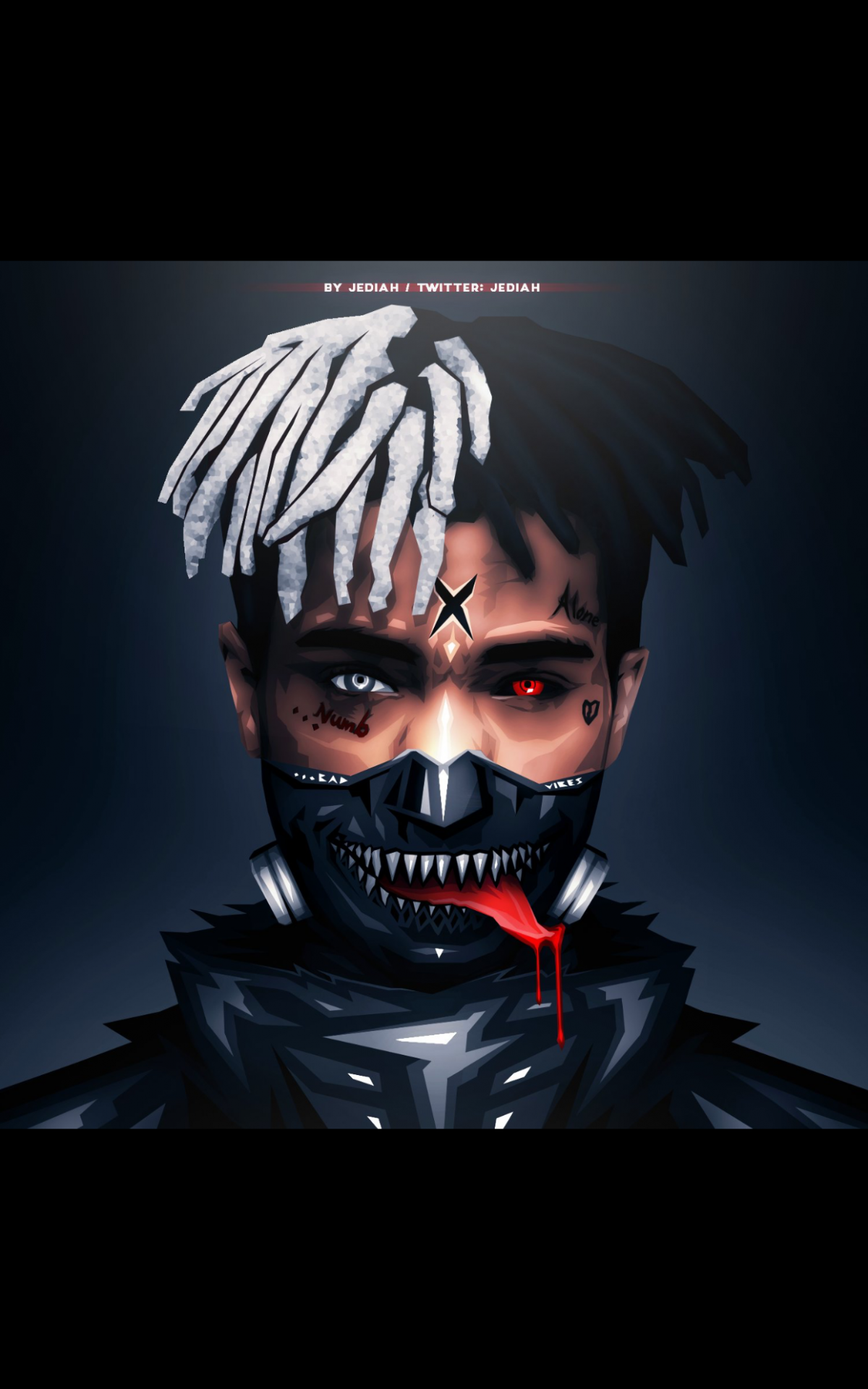 Personaggio con maschera stile XXXTentacion, 1200x1920 Full HD Verticale, Realme
