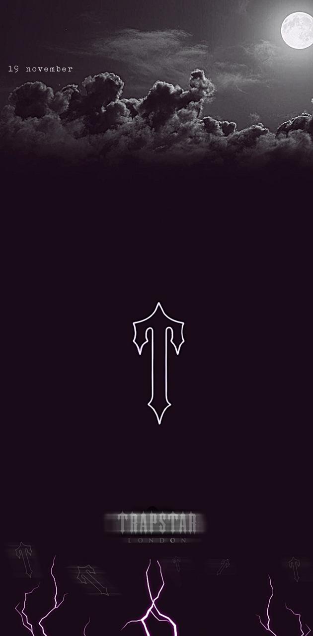 Logo Trapstar, cielo notturno, 630x1280 Verticale, Telefono
