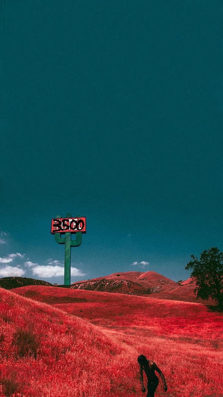 Cartellone rosso in collina rossa, 750x1334 Verticale, Telefono