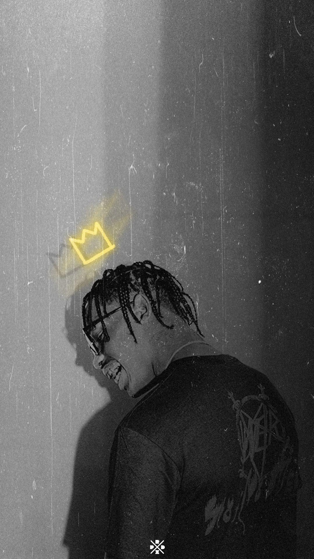 Travis Scott corona dorata, rapper, 1080x1920 Verticale, Telefono