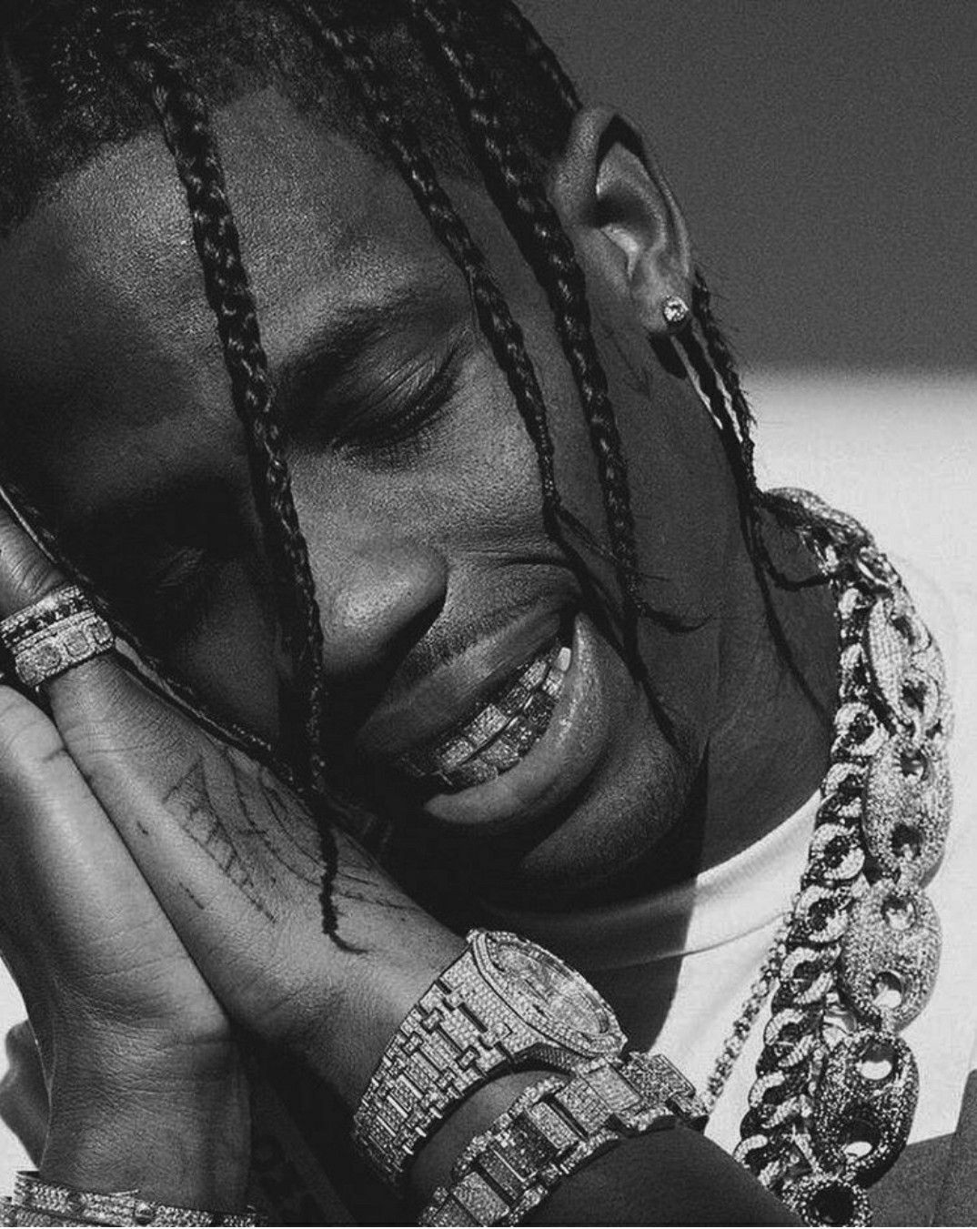 Travis Scott ritratto bianco e nero, 1074x1351 Verticale, POCO