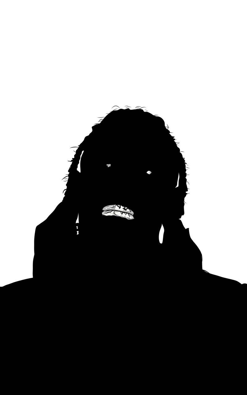 Uomo silhouette dito alzato, 750x1334 Verticale, Mobile