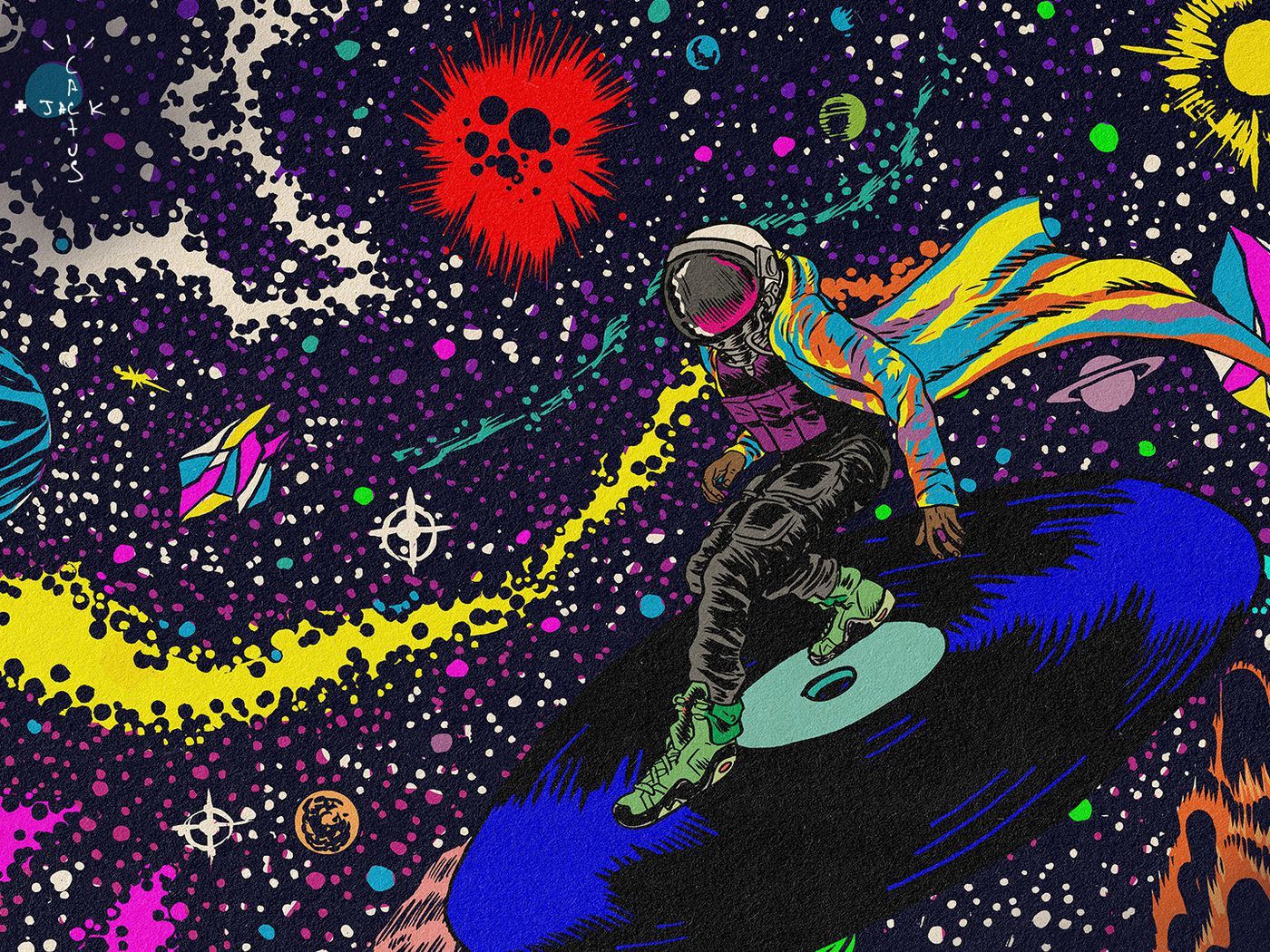 Astronauta skateboard nello spazio, 1400x1050 720p, PC
