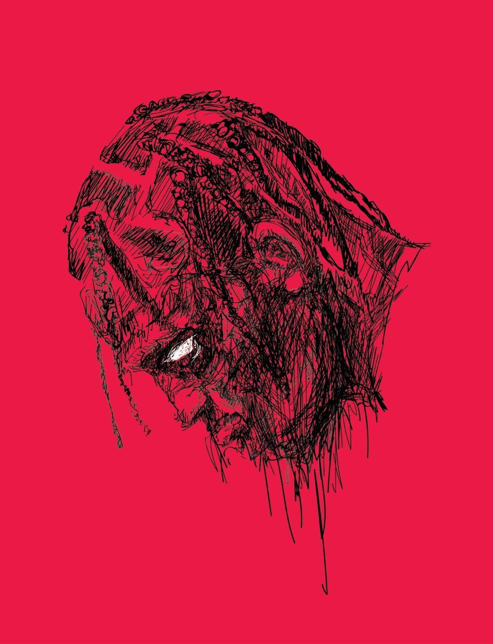 Ritratto astratto rosso e nero, 960x1254 Verticale, Telefono