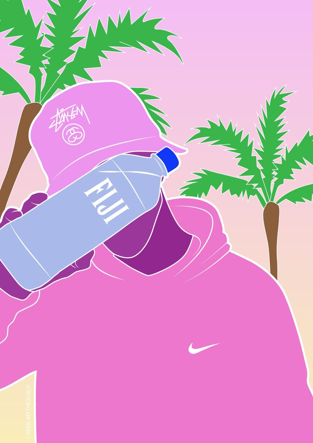 Persona con felpa Nike rosa e Fiji, 1061x1501 Verticale, OnePlus