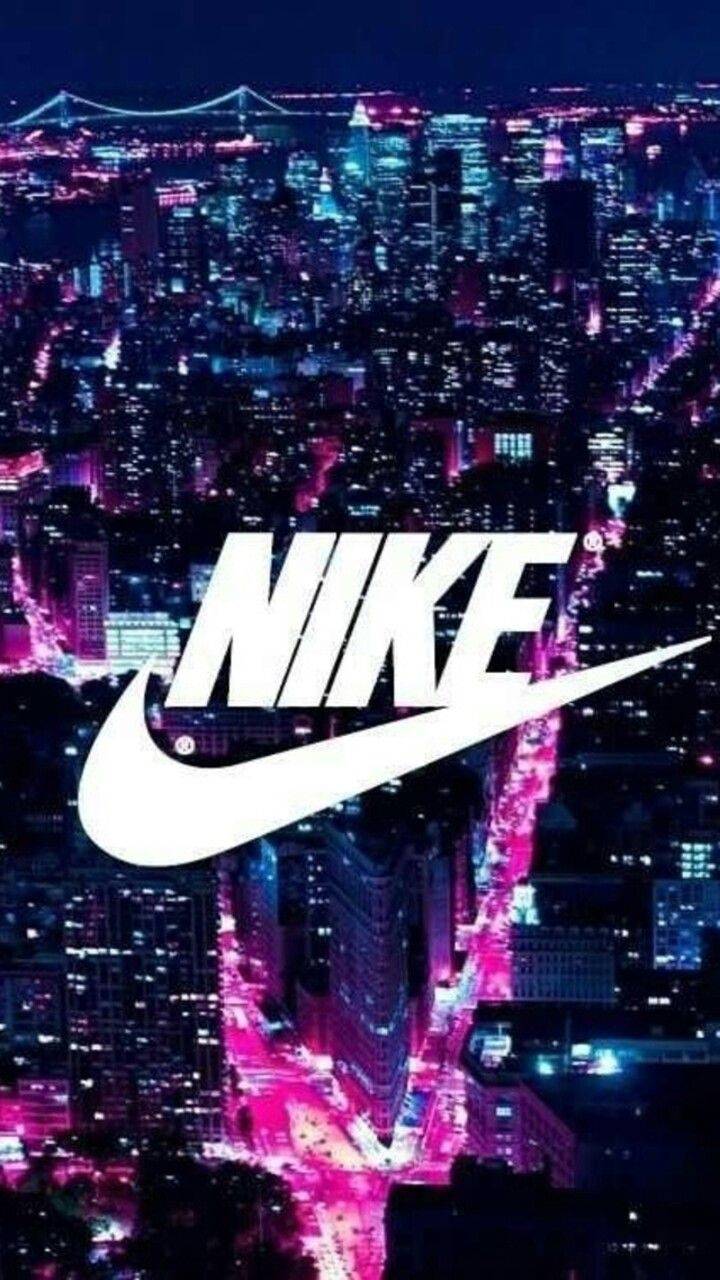 Logo Nike skyline notturno, abbigliamento sportivo, 720x1280 Verticale, Mobile