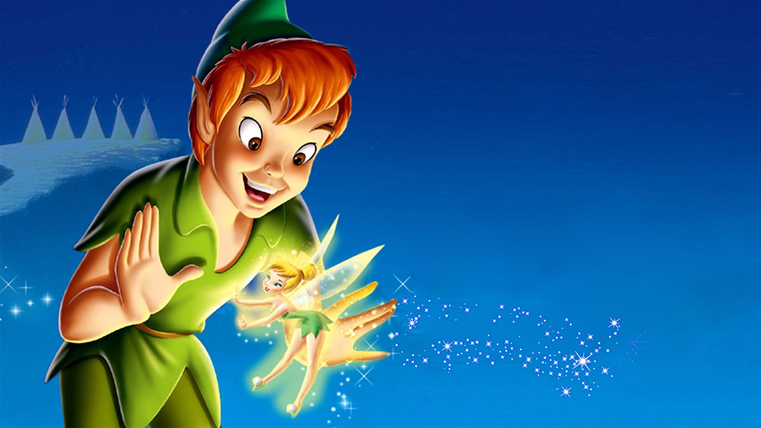 Peter Pan e Trilli, Disney, 2560x1440 2K, Desktop