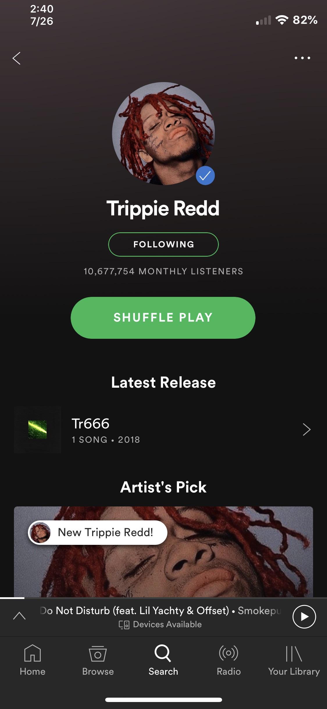 Trippie Redd profilo Spotify, 1125x2436 Full HD Verticale, iPhone