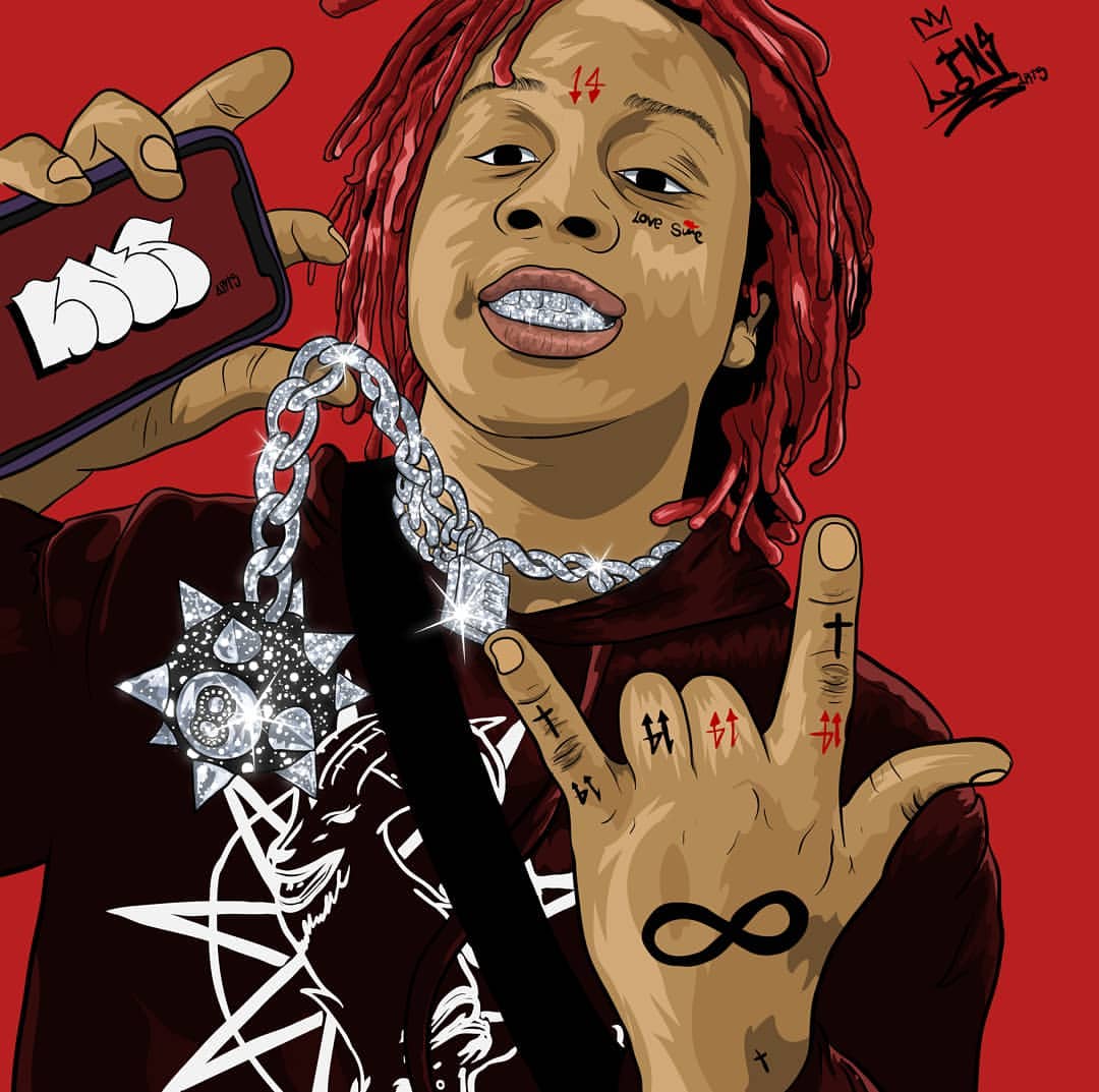 Trippie Redd illustrazione rapper rosso, 1080x1073 HD, PC