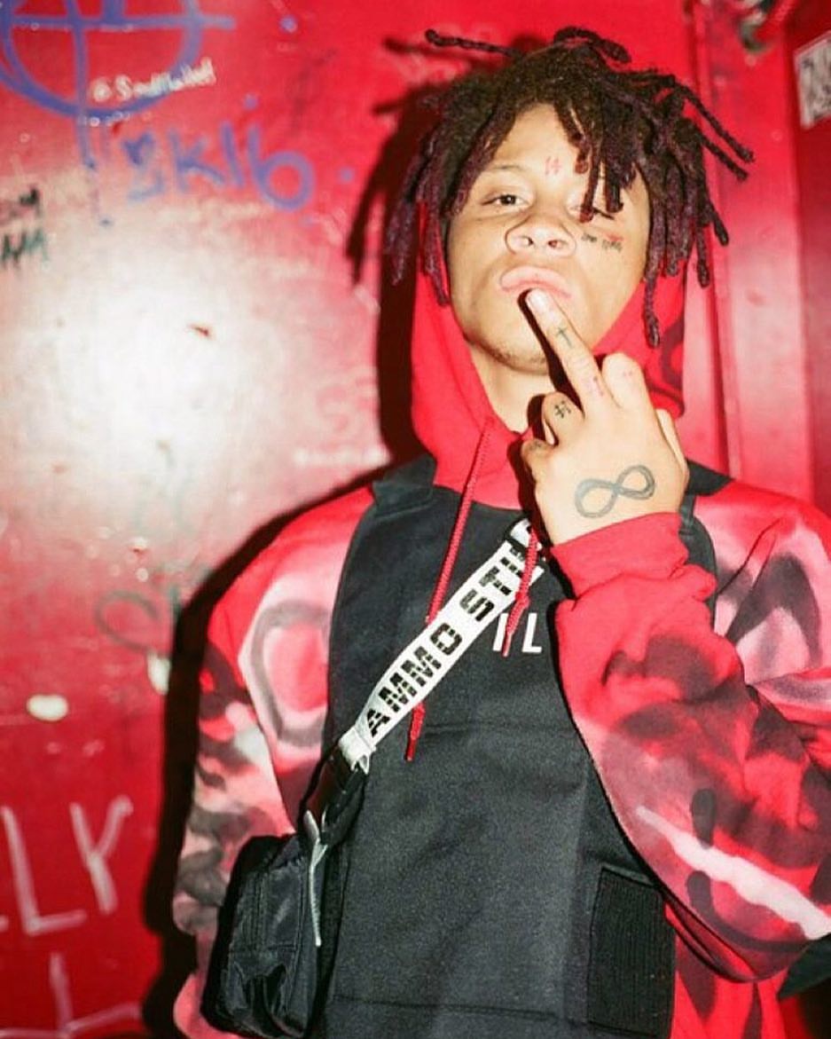 Trippie Redd, sfondo rosso graffiti, 937x1171 Full HD Verticale, Smartphone