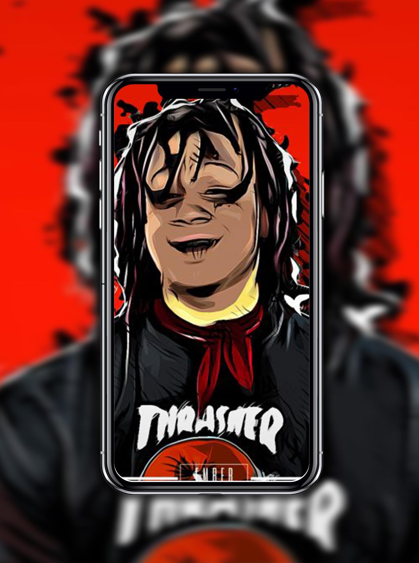 Trippie Redd cartoon Thrasher, 1400x1880 Verticale, Telefono