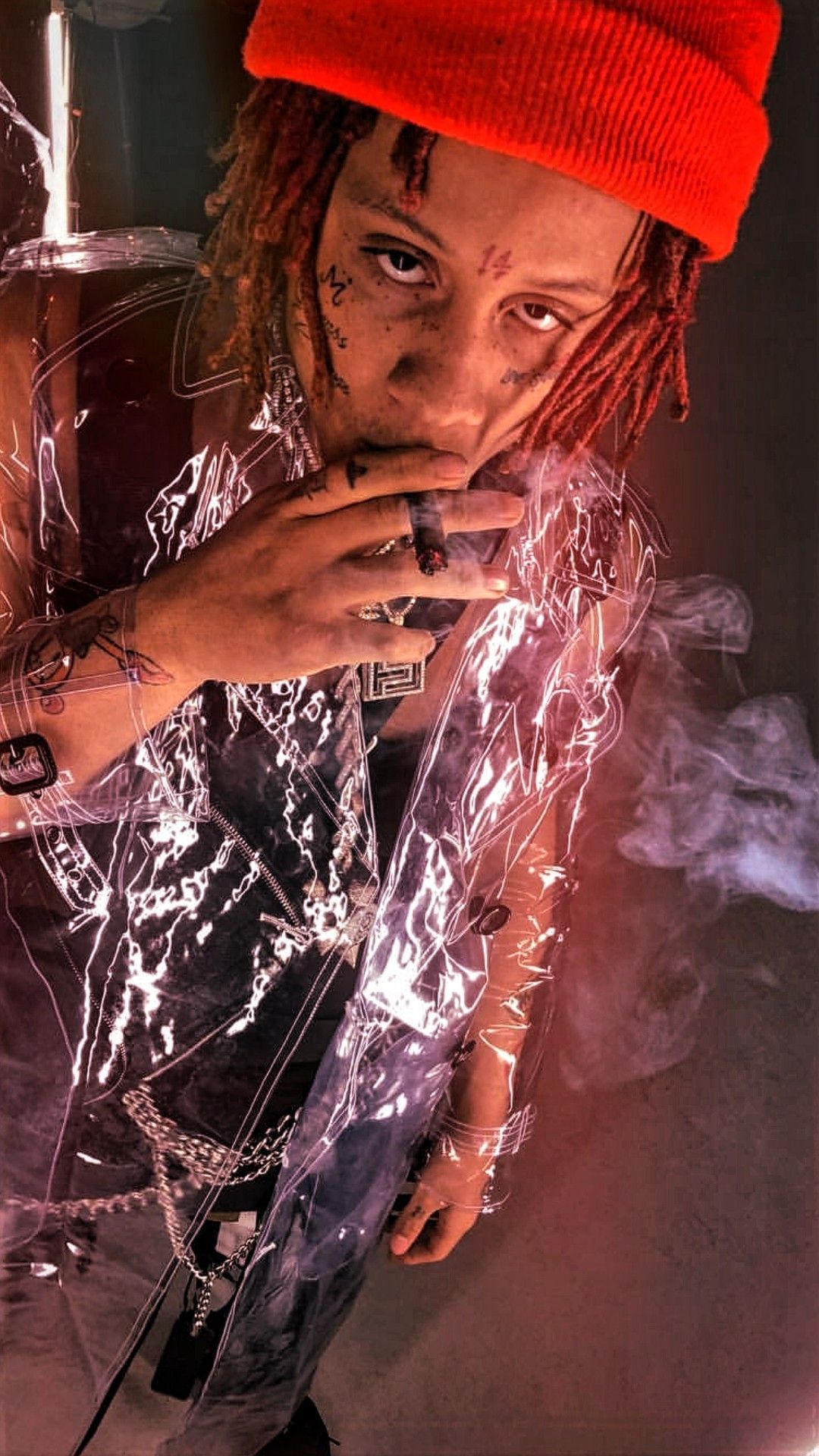 Ritratto dreadlocks luce rossa, 720x1174 Full HD Verticale, iPhone