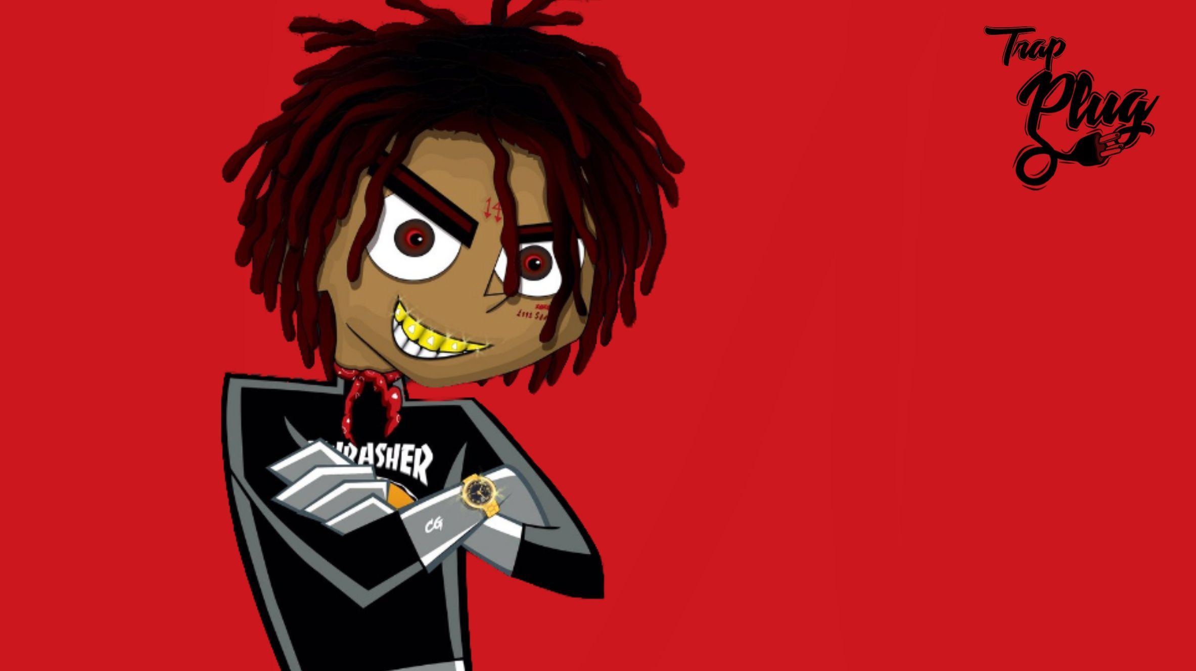 Ritratto artistico Trippie Redd rosa, 2119x1145 alta risoluzione, Desktop