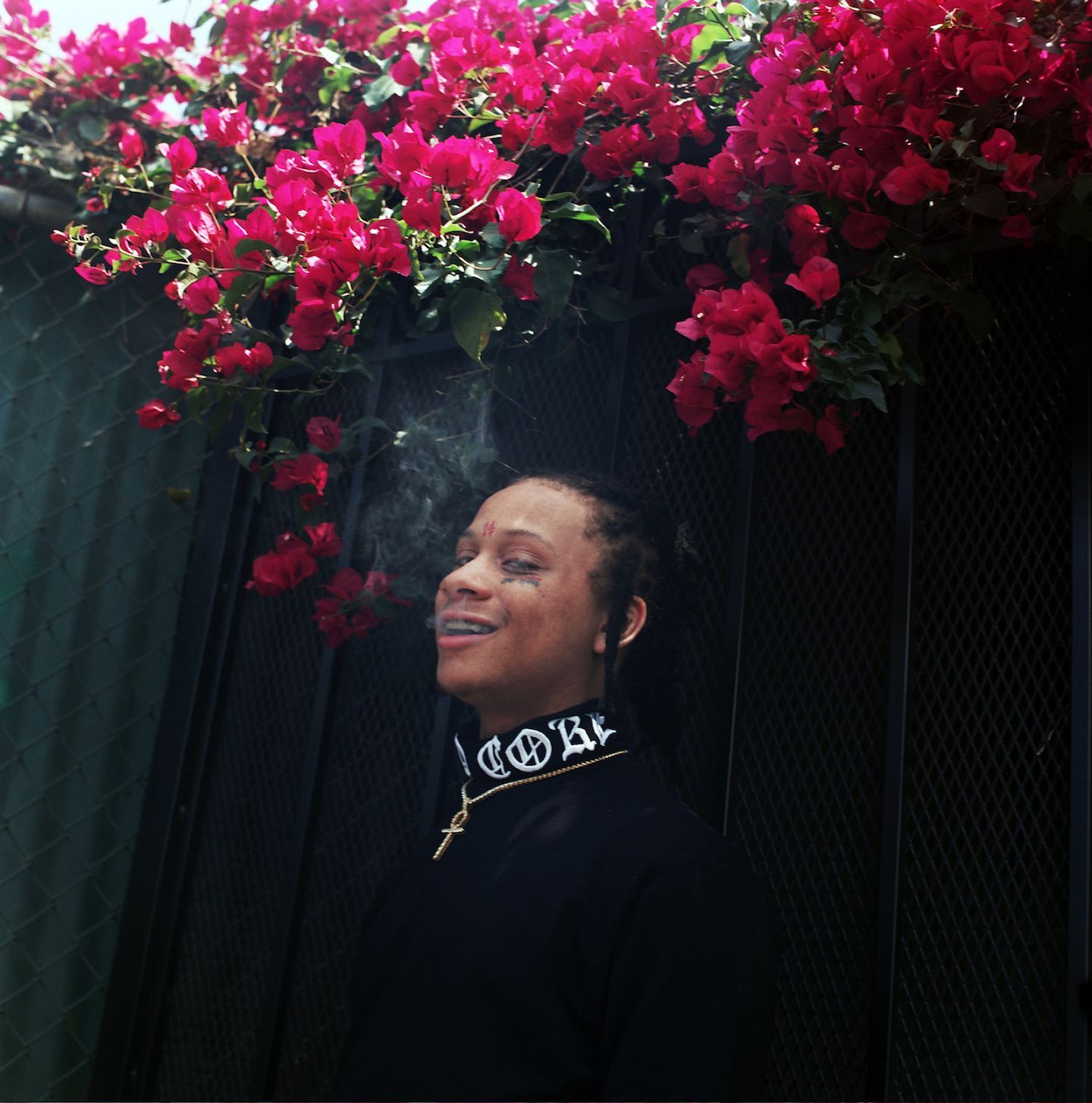 Trippie Redd sotto fiori rosa, 1440x1455 Full HD Verticale, iPhone Air