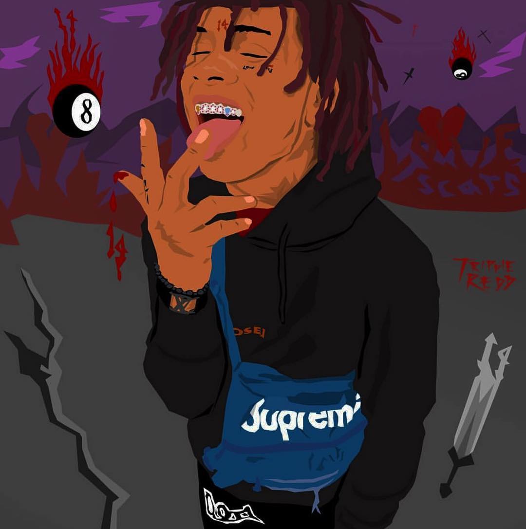 Trippie Redd cartoon Supreme, New York, 1080x1086 Full HD Verticale, iPhone