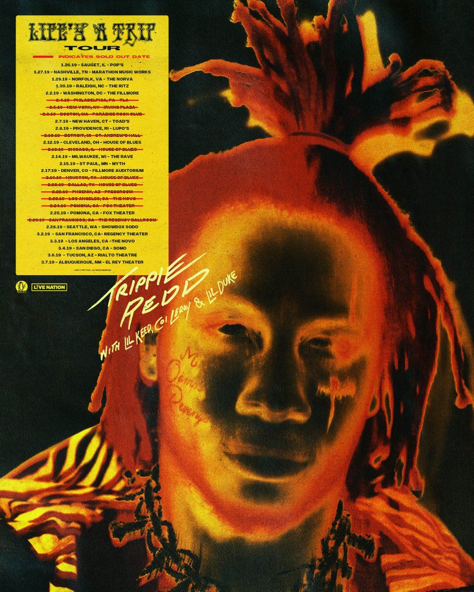 Trippie Redd tour poster, 960x1200 Verticale, Mobile