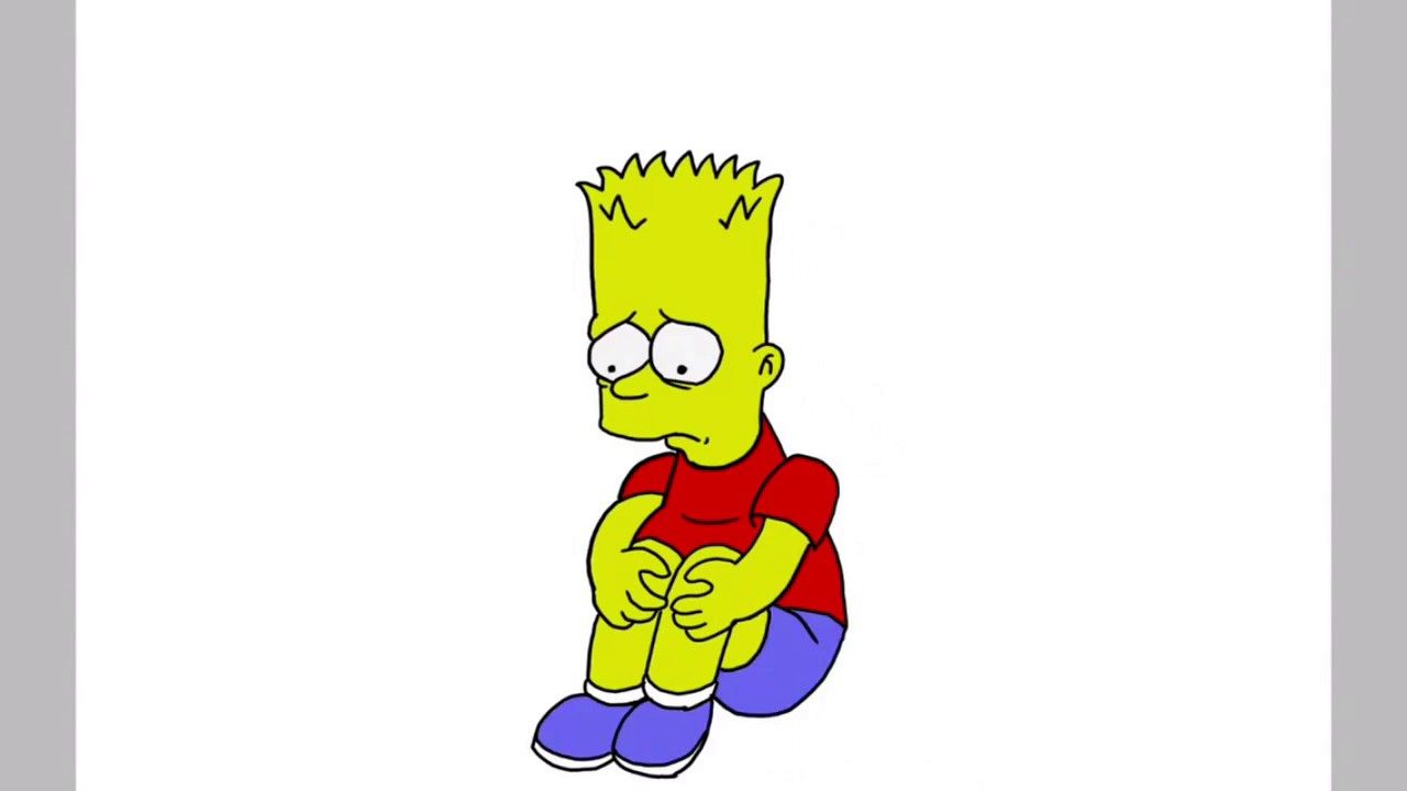 Bart Simpson triste glitch, 720x1280 Verticale, Telefono