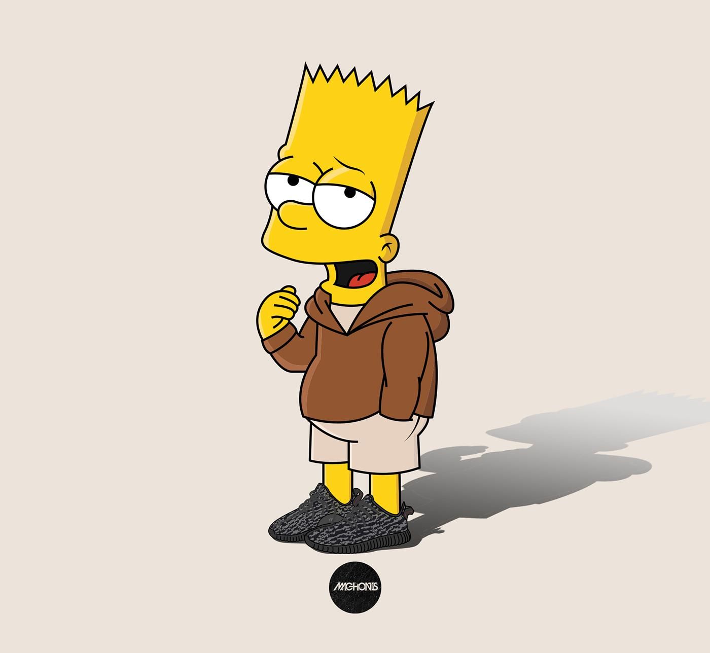 Bart Simpson triste felpa marrone, 1400x1288 HD, Desktop
