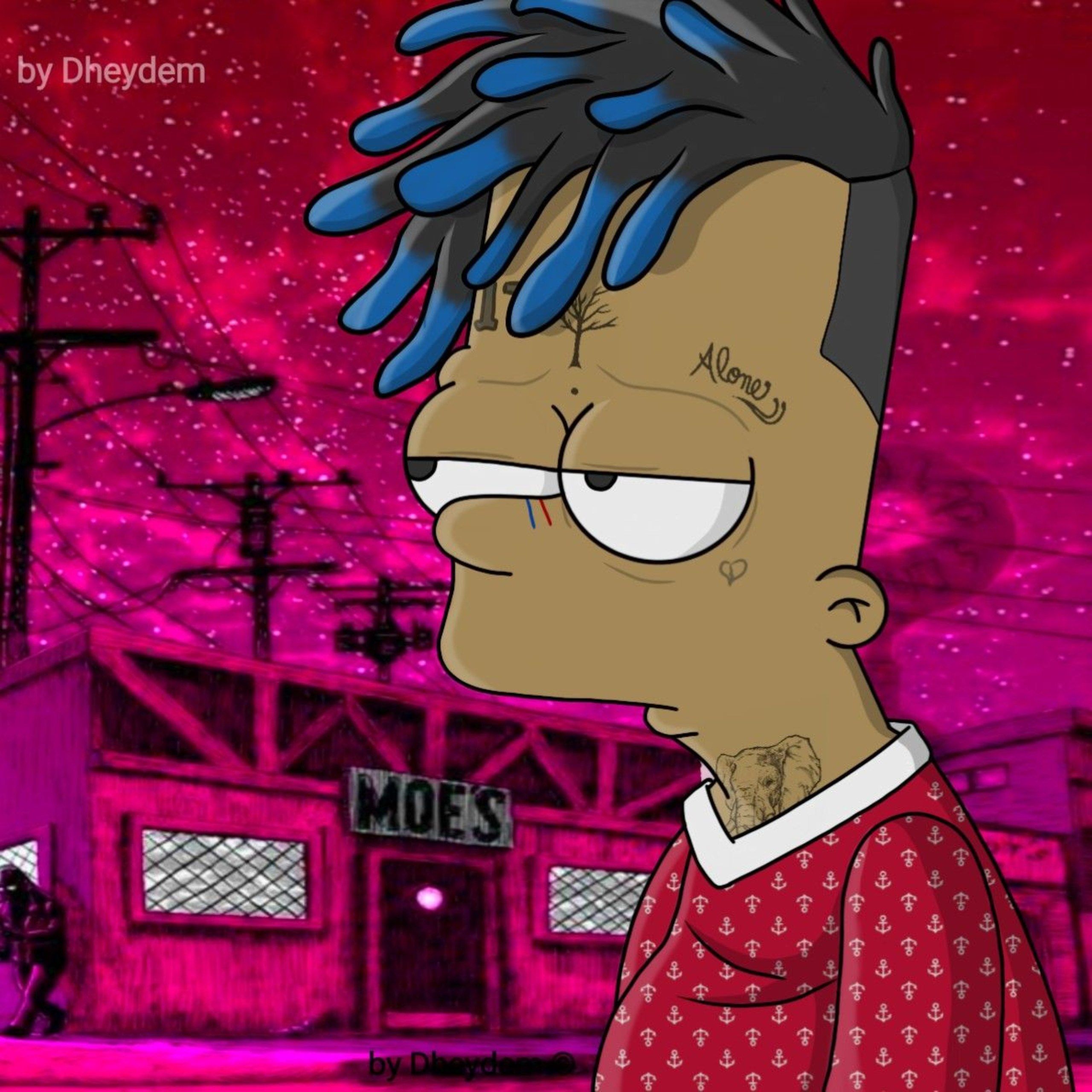 Bart Simpson triste con tatuaggi, 2560x2560 2K, Laptop