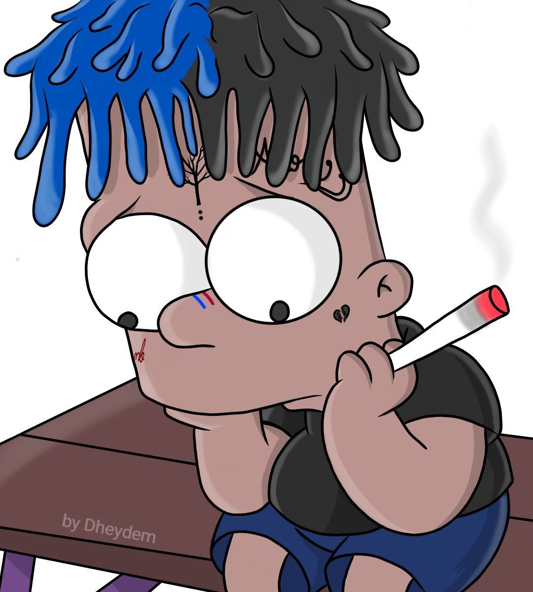 Bart Simpson triste cuori spezzati, 1024x1587 Full HD Verticale, Realme