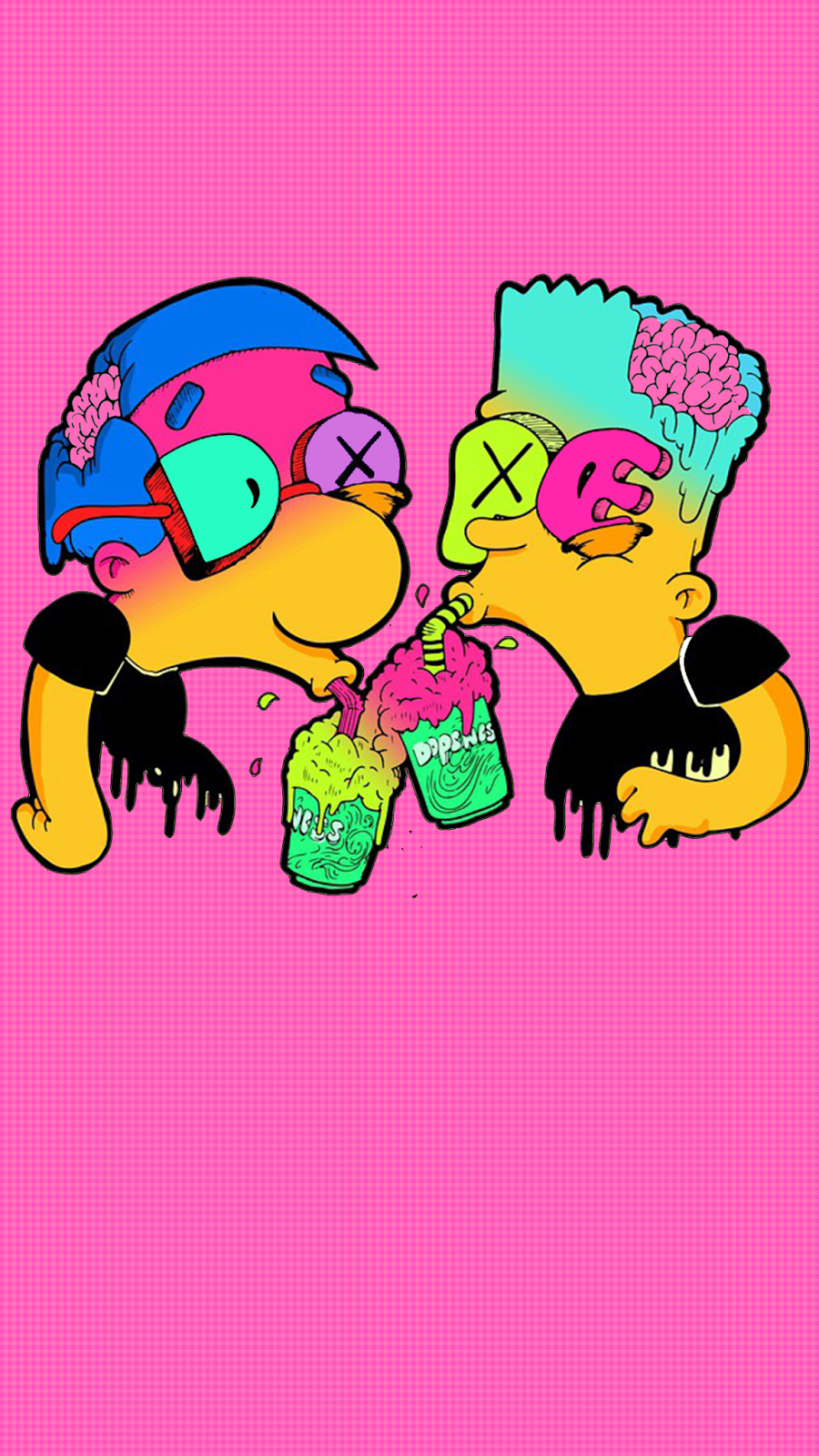 Emoji trippy sfondo rosa, 1080x1920 Verticale, Mobile