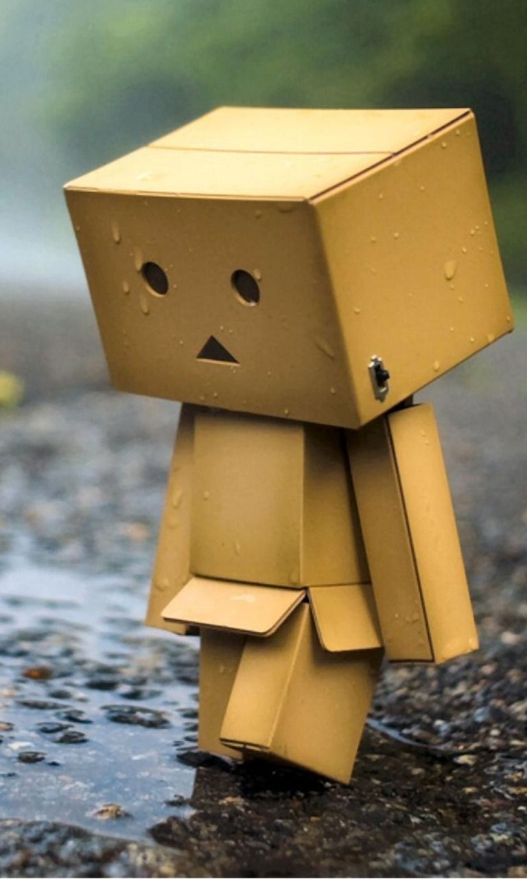 Danbo scatola cartone pioggia, 768x1280 Full HD Verticale, Smartphone