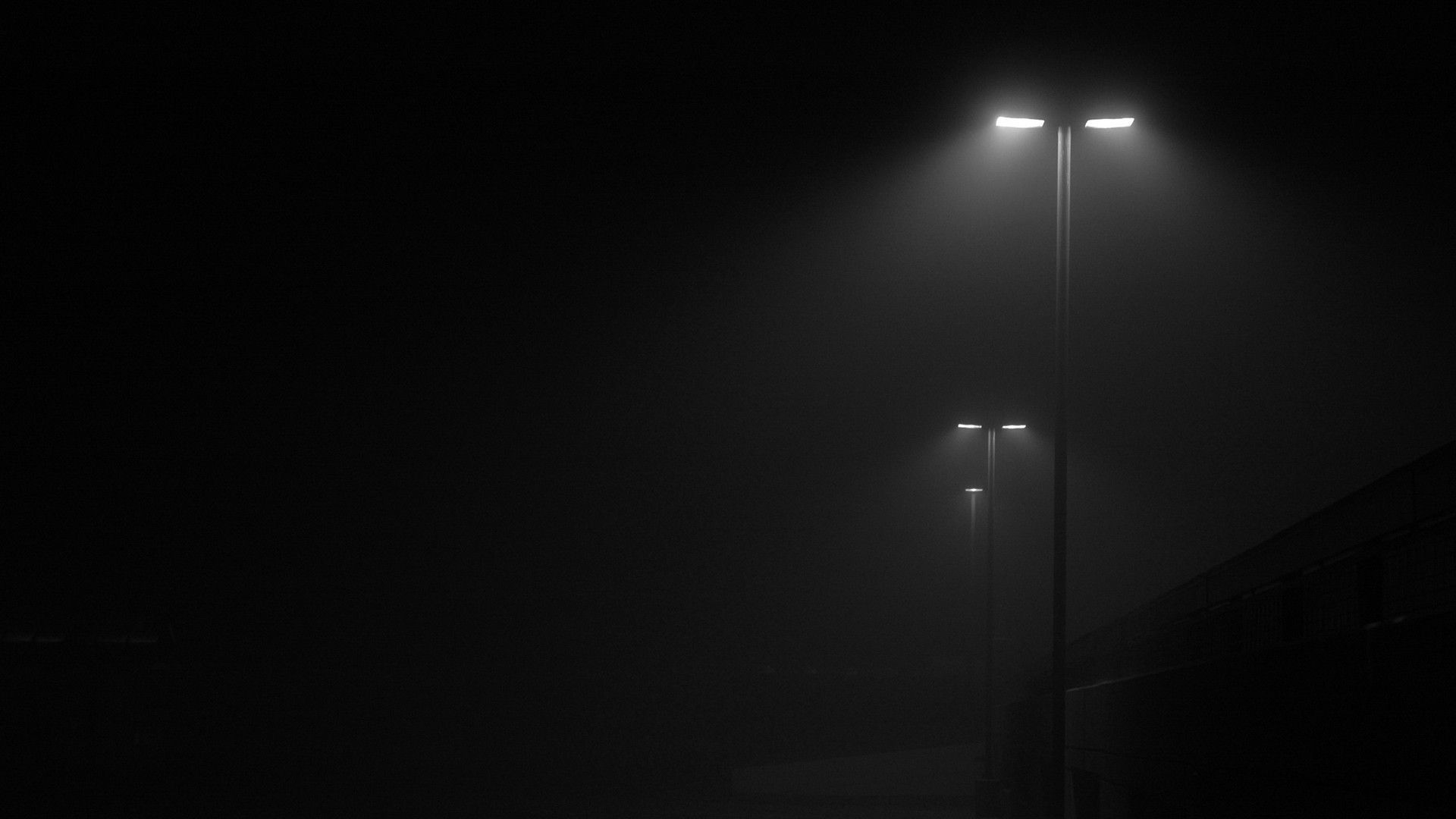 Lampioni nella nebbia notturna, 1920x1080 Full HD, PC Desktop