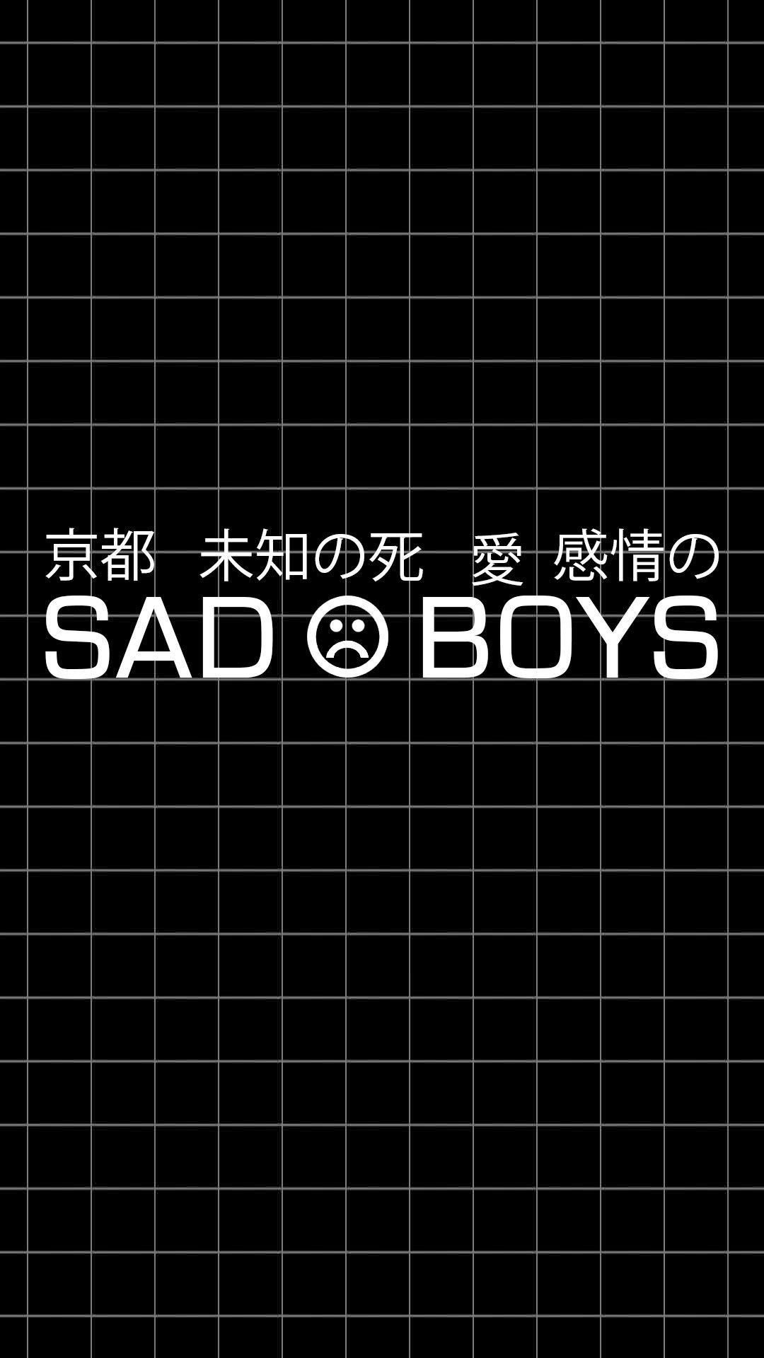 Sad Boys testo griglia nera, 1080x1920 Verticale, iPhone