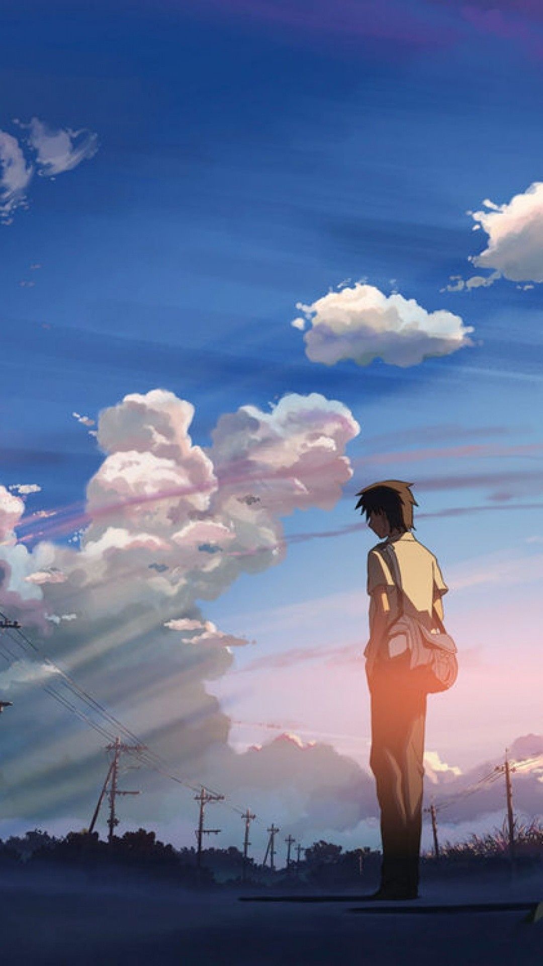 Ragazzo anime cielo tramonto, 1080x1920 Full HD Verticale, iPhone