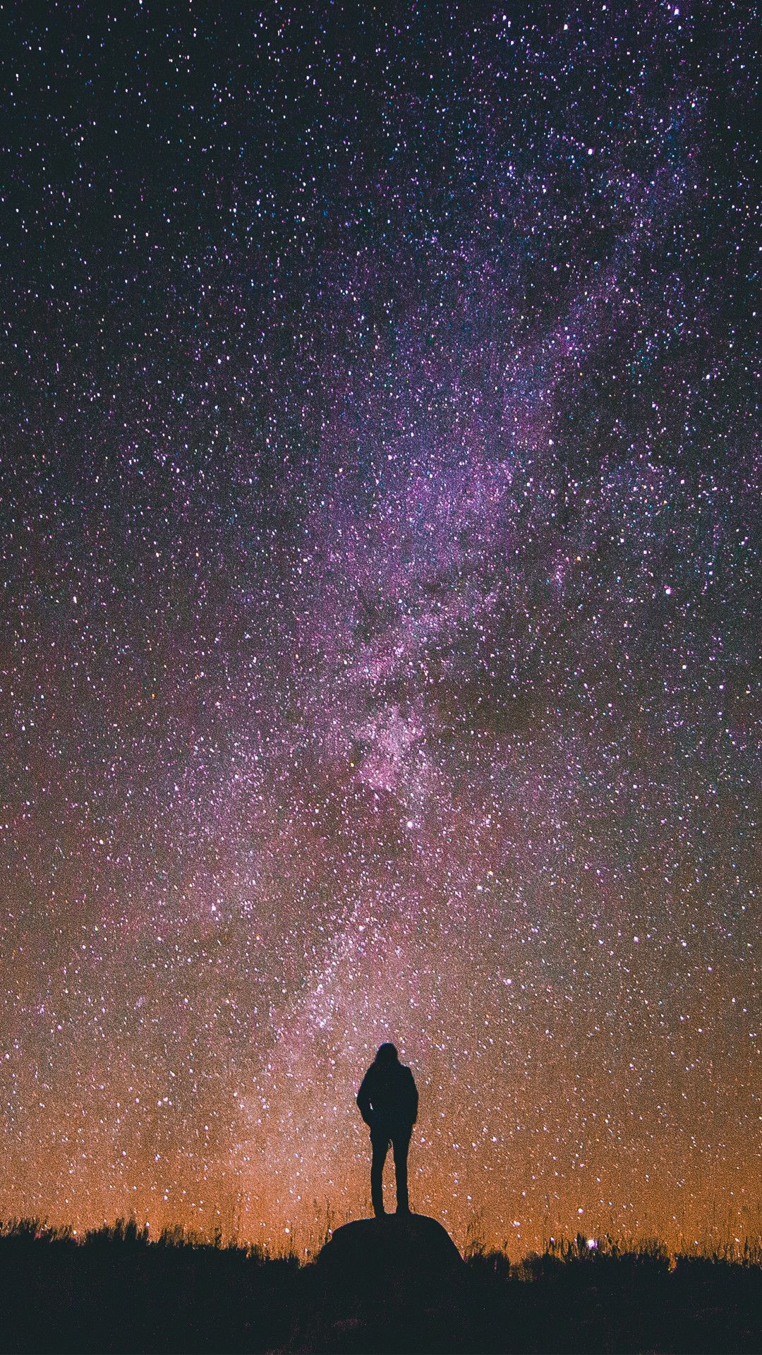 Silhouette sotto cielo stellato, 1080x1920 Full HD Verticale, iPhone Pro