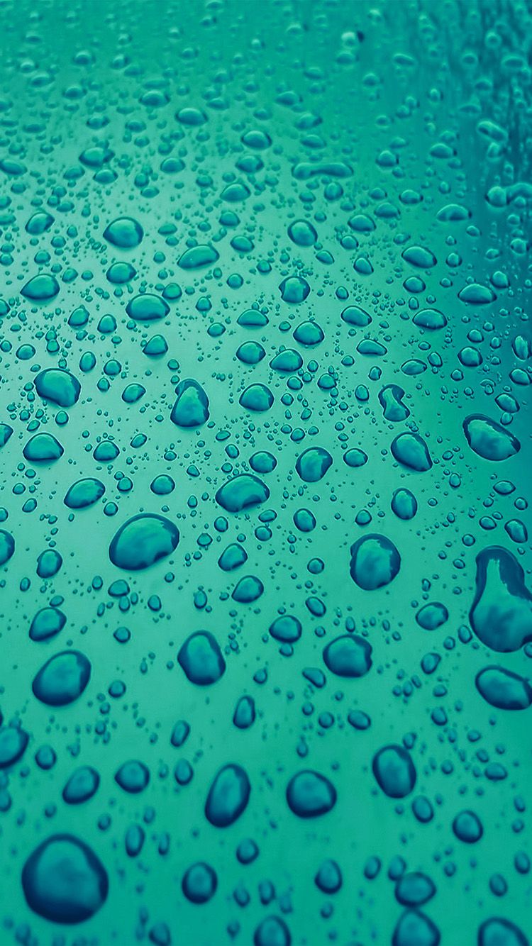 Gocce di pioggia superficie verde, 750x1334 Full HD Verticale, iPhone