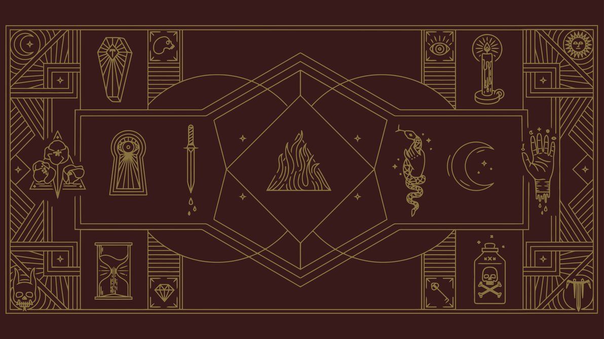 Simboli occulti geometrici marroni, 1192x670 HD, Desktop