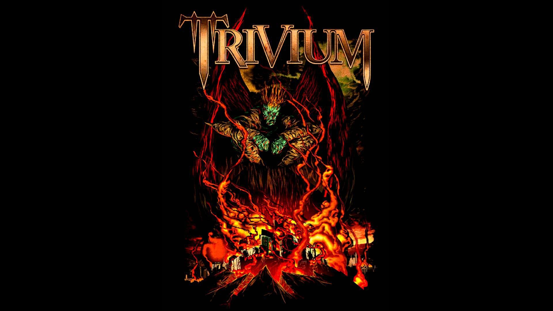 Logo Trivium sopra skyline città, 1900x1425 HD Ready, PC Desktop