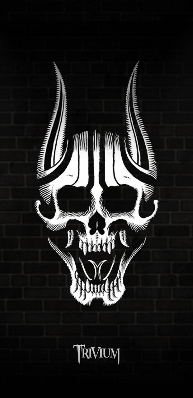 Teschio con corna logo Trivium, 620x1280 Verticale, Telefono