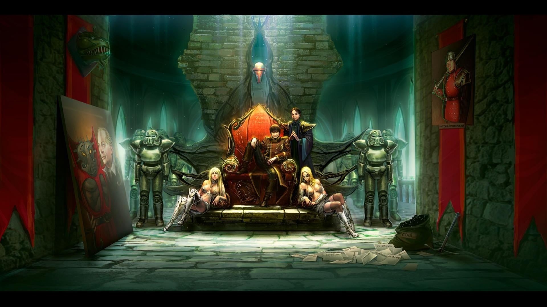 Trono reale con guardie armate, 1920x1080 Full HD 1080p, PC Desktop