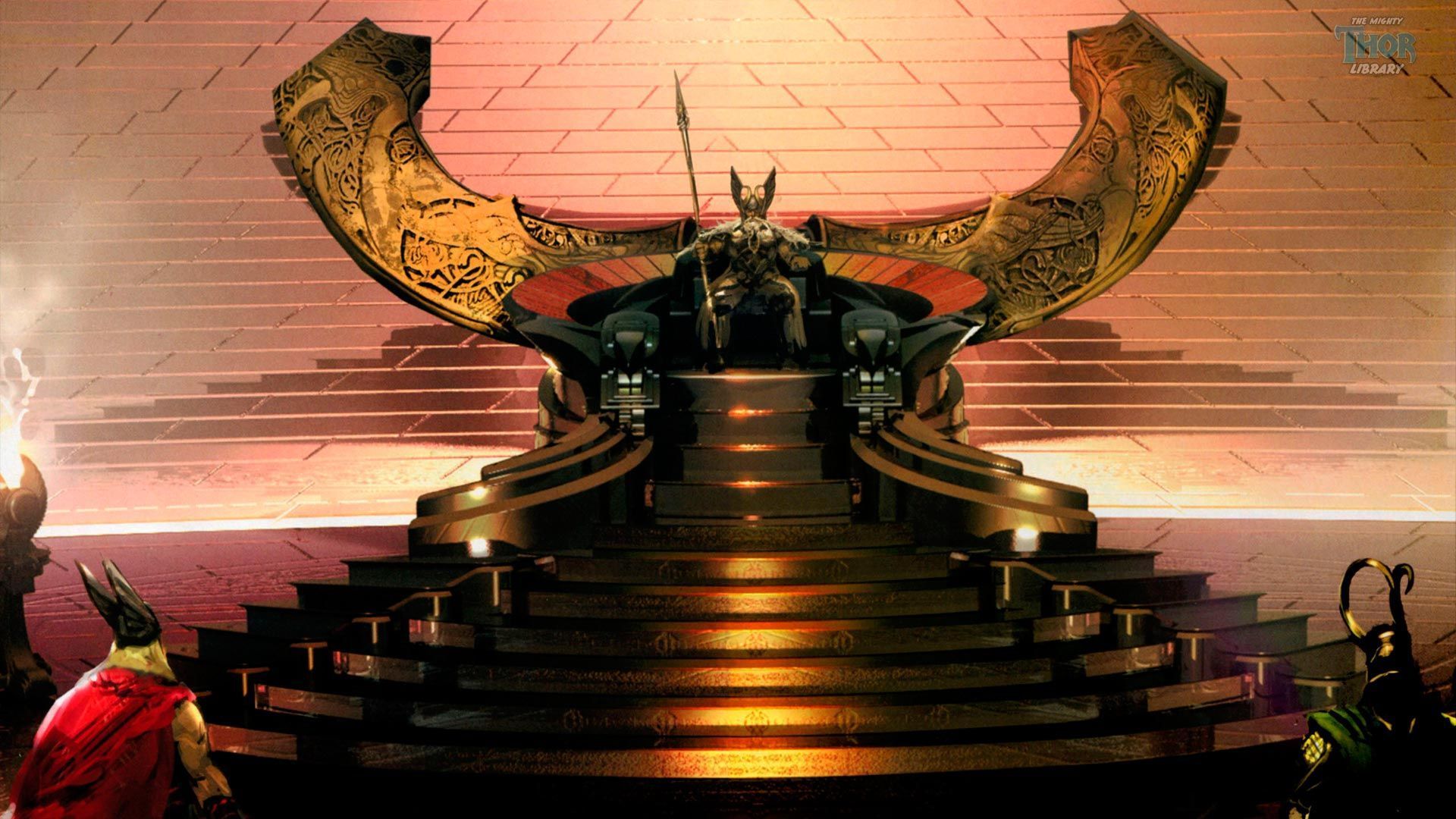 Trono reale dorato Asgard, 1920x1080 1080p, PC