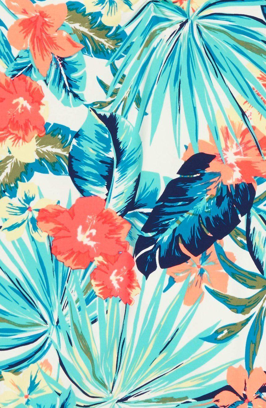 Foglie tropicali e fiori corallo, 860x1318 Full HD Verticale, Smartphone