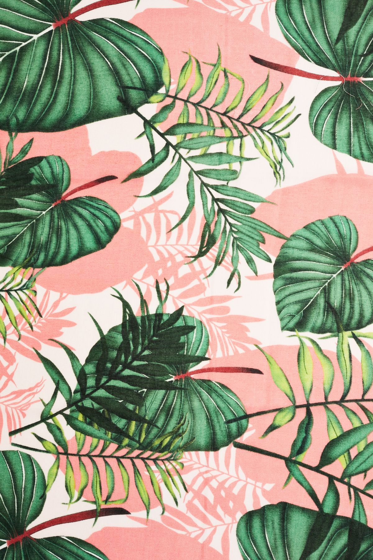 Foglie tropicali verdi sfondo rosa, 1200x1800 Verticale, Android