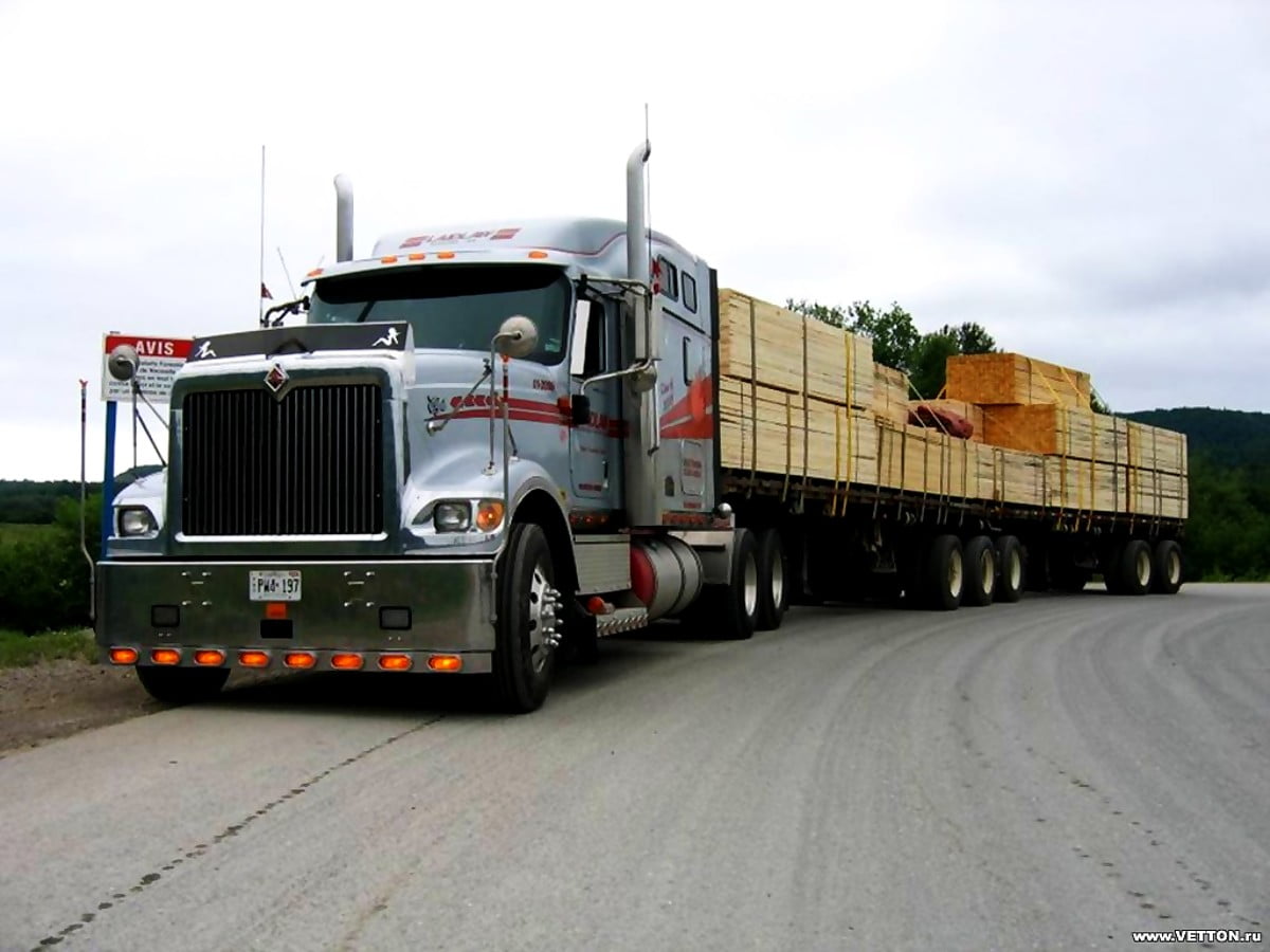 Camion carico legname strada, 1200x900 HD, Desktop