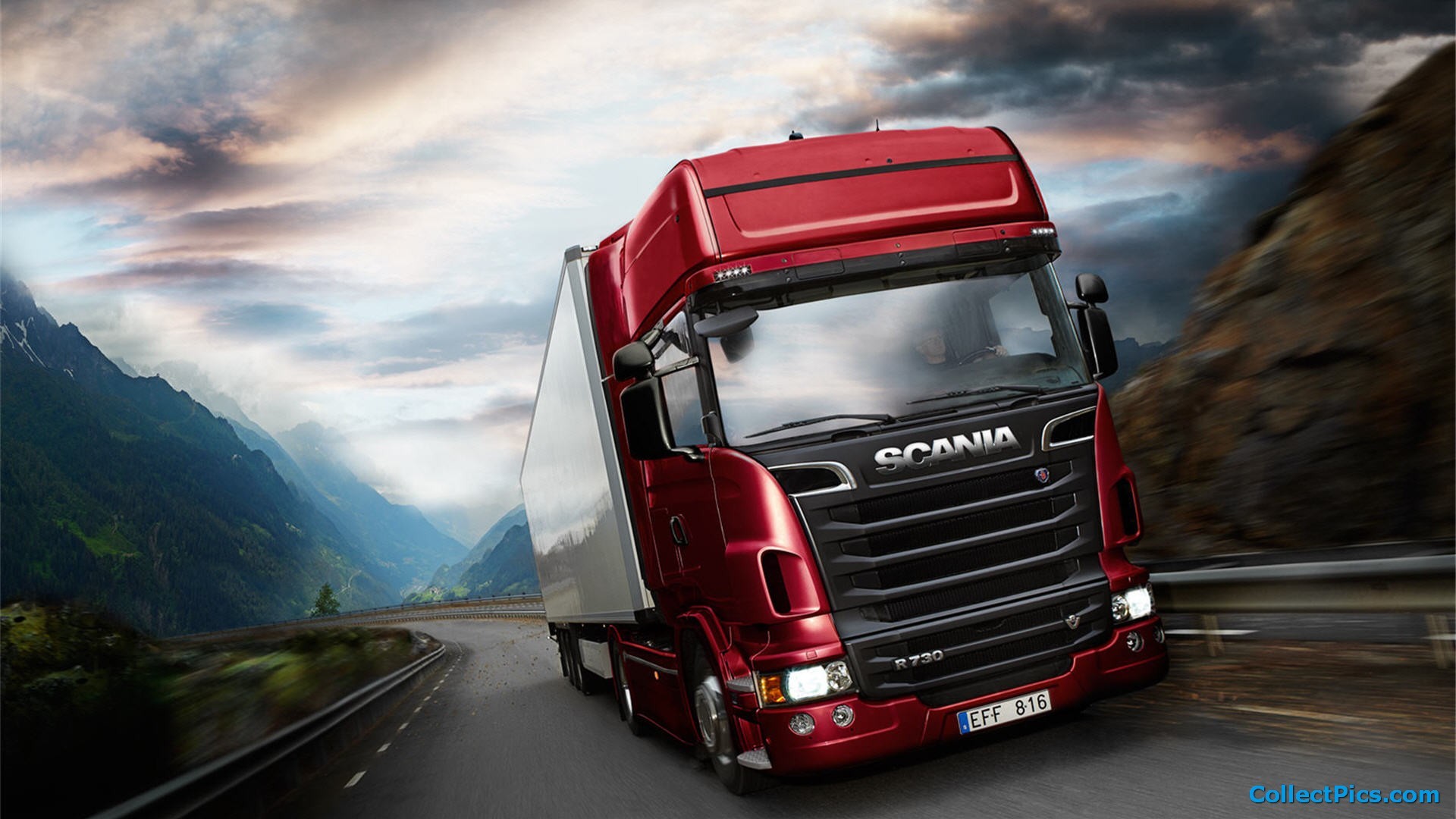 Camion Scania rosso montagna, 1920x1080 1080p, PC Desktop